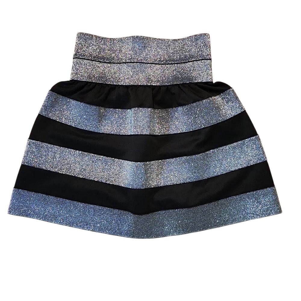 Black and silver striped girls size small (7-8) skirt by i.n. girl.